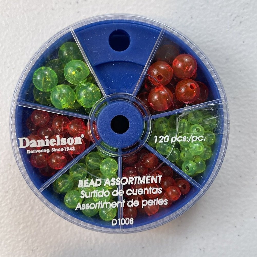 (120) Danielson D1008 Fishing Line Fluorescent Bead Assortment in Dial Box